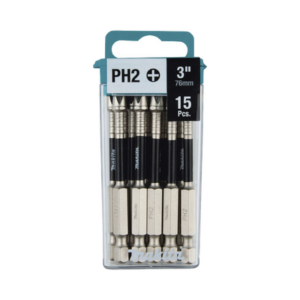 Brocas Reforzadas / Phillips #2 / Hex 1/4' / 3' (7.6 cm) / Paquete 15 piezas