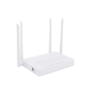 ONU Dual PON / Wi-Fi Doble Banda AC1200 / 2 Puertos Gigabit / Puerto CATV con AGC / 4 Antenas de Alta Ganancia / Gestión Remota OLT