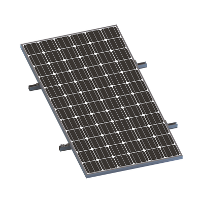 Kit de Montaje para Panel Solar / Arreglo 1x1 / Rieles de Aluminio Anodizado / Módulos de 35 mm / Instalación en Techos Planos