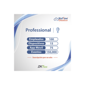 Licencia Cloud / 100 Usuarios / 15 Dispositivos / Gestión de Asistencia / Anual