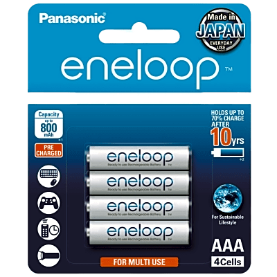 Batería Recargable AAA / Ni-MH 800 mAh / 1.2V / 2100 Ciclos / Baja Autodescarga 10 Años