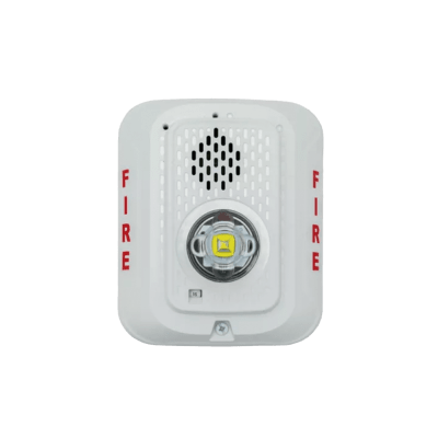 Sirena con Estrobo LED / Montaje en Pared / 2 Hilos / Candela Seleccionable 15-185 cd / Compatible SpectrAlert