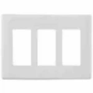 Tapa para Caja de 3 Espacios/ Contacto Duplex / Tornillos Ocultos / Color Blanco.