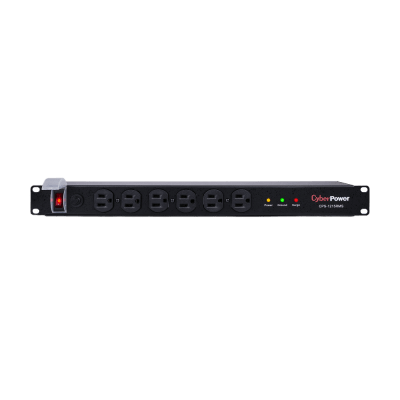 PDU Básico / 12 Tomas NEMA 5-15R / 1UR / 15A / 120Vca / 1800J Supresión / Cable 4.5m (14.8ft)