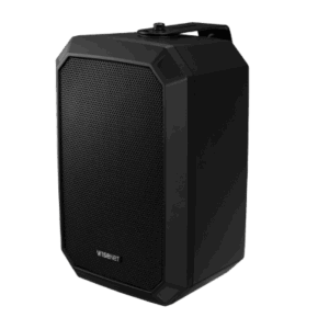 Altavoz IP Para instalacion en pared Color Negro / Amplificador integrado 10W / PoE+ / Para integración con sistema Hanwha / IP66 / SIP, IPv4, HTTP, DNS, NTP, TCP, UDP, ARP, NDAA.