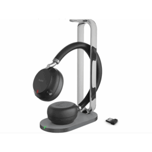 Auriculares Profesionales / Bluetooth 5.3 / Alcance 45 m (147.6 ft) / ANC 35 dB / Autonomía 40 h / Base de Carga Qi / USB-C y USB-A