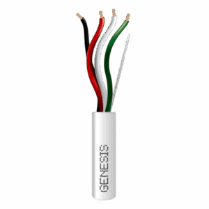 Bobina de 152 Metros de Cable / 4 x 16 AWG / Cable AUDACIOUS / Riser / Libre de Oxígeno / Color Blanco / Aplicaciones de Alarmas de Intrusión y Automatización