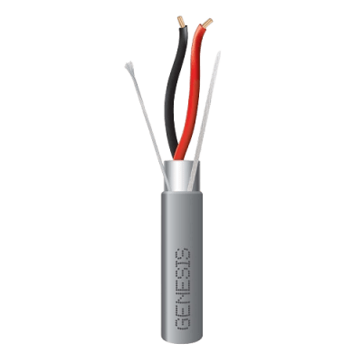 Cable para Alarma / 2x18 AWG / Blindado / Riser / 152 m (500 ft) / Gris