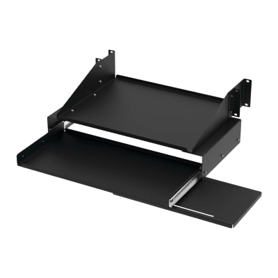 Charola Extraíble para Rack 19in / Teclado y Mouse / 4 UR / 45.5 kg / Extensión 267 mm / Acero Calibre 16