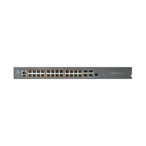 Switch Capa 3 / 28 Puertos / 24 PoE Gigabit 802.3af/at / 4 SFP+ / 128 Gbps / Administración en la Nube