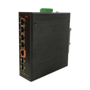Switch PoE Industrial Administrable / 4 Puertos 1GbE PoE / 2 Slots SFP / IP40 / Rango de Temperatura -40°C a 80°C / ERPS con Recuperación <20 ms / STP/RSTP/MSTP / VLAN / Seguridad Avanzada