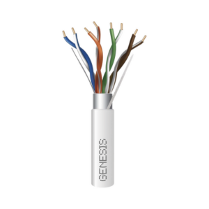 Carrete de 305 Metros (1000 Pies) de Cable Cat5e / Calibre 24 AWG BLINDADO / PLENUM / Color Blanco para aplicaciones de Voz y Datos