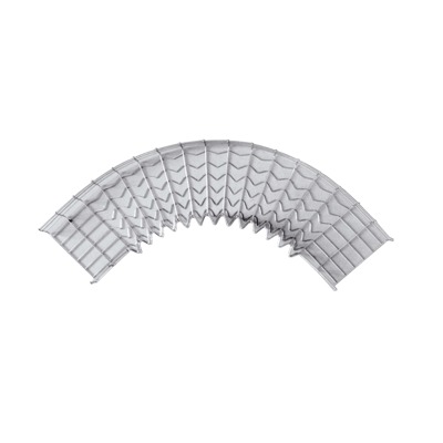 Curva Pre-Fabricada Horizontal / 90° / 66 mm Peralte / 200 mm Ancho / Electro Zinc 15-20 micras