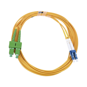 Jumper de Fibra Óptica / Monomodo 9/125 / LC/UPC-SC/APC / Dúplex / 2.0 mm PVC / 3 m (9.84 ft) / Amarillo