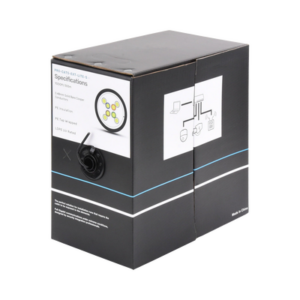 Bobina de Cable de 305 Metros (1000 Pies), Cat5e, Color Negro, Sin Blindar, para Aplicaciones de Videovigilancia, Redes de Datos. Uso en Intemperie