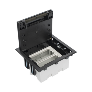 Caja Para Instalación en Piso Falso para Voz, Datos o Contactos Eléctricos / Capacidad para 2 Módulos / Espacio Embellecedor en la Tapa / Profundidad Ajustable de 90 a 120 mm (3.54 a 4.72 pulgadas) / Los Módulos se Adquieren Aparte / (SF210/14CY)