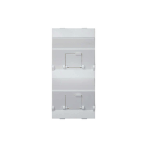 (S80BMD64/9) Placa Voz y Datos Inclinada con Guardapolvo y Adaptador Doble para RJ45 Keystone