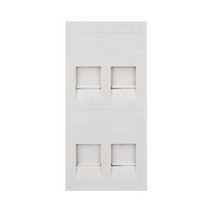 Placa Plana de Voz y Datos con Guardapolvo para 4 RJ45 / Color Blanco / 4 Puertos para Jacks Keystone / Compatible con Cajas de Pavimento SM-CPAV-2 y SM-CPAV-4 / Modelo S76C/9