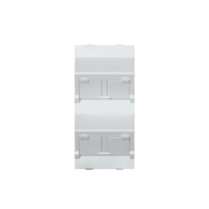 (S80CMD64/9) Placa Voz y Datos Inclinada con Guardapolvo y Adaptador Cuádruple para RJ45 Keystone