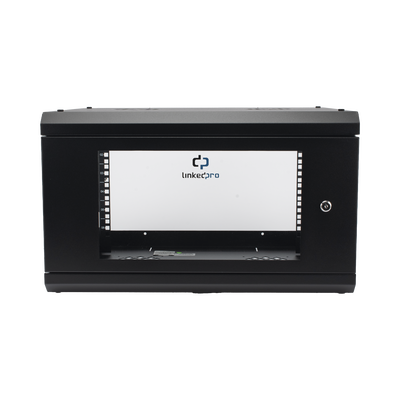 Gabinete de Pared / 6U Rack 19'' / 455mm Profundidad / 1.49 ft / Cristal Templado / Acero Reforzado