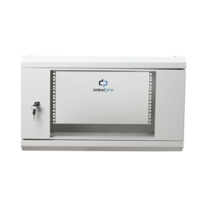 Gabinete de Pared 6U / 19" / Profundidad 455 mm (1.49 ft) / Cristal Templado / Carga 80 kg / Acero Reforzado