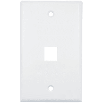 Placa de Pared / 1 Puerto / 114x70x10 mm / UL 94 V-0 / Blanco / 20 Piezas / ABS