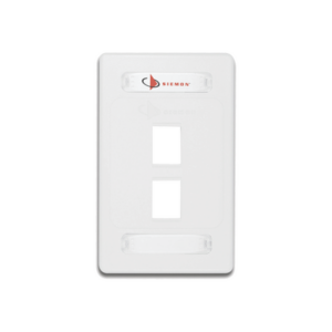 Placa de Pared Modular / 2 Salidas / Formato Single Gang / Resistente UV / Alto Impacto / Blanco