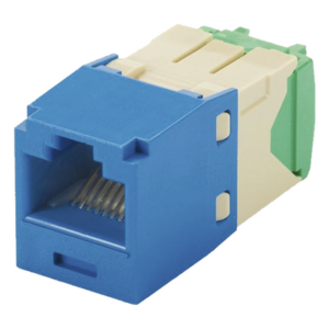 Conector Jack RJ45 / Categoría 6 / 8 Posiciones 8 Cables / 28-30 AWG / Sin Herramienta Impacto / PoE / T568A-B / Azul
