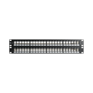Patch Panel / 48 Puertos Keystone UTP / Plano 2UR / Acero 18 Gauge / 19.00 x 3.50 x 5.96 in