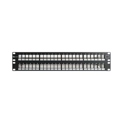 Patch Panel / 48 Puertos Keystone UTP / Plano 2UR / Acero 18 Gauge / 19.00 x 3.50 x 5.96 in
