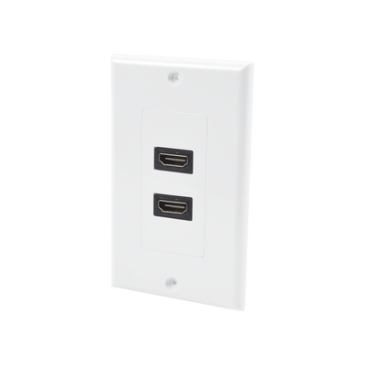 Placa de Pared / 2 Puertos HDMI Hembra a Hembra / 4K UHD / UL 94V-0 / 70 x 115mm / 2.75' x 4.52'