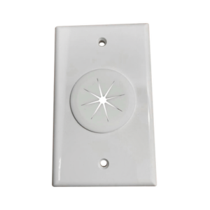Placa de Pared / Orificio con Grommet / Montaje Vertical / ABS Blanco