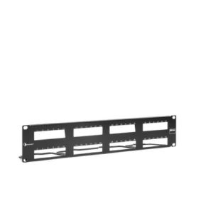 Patch Panel / 48 Puertos UTP / Vertical 2U (3.5') / Aluminio Cepillado / Negro / 19" Rack