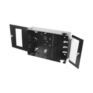 Caja de Conexión de Fibra Óptica / Montaje en Pared / 192 Puertos LC o SC / 8 Placas Acopladoras / 1.95 x 1.16 x 0.54 ft / Negro