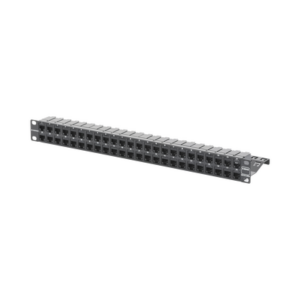 Patch Panel / 48 Puertos / Cat 6A Blindado / Plano / 1UR / Acero 18 Gauge