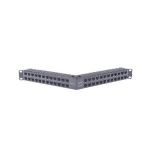 Patch Panel / 48 Puertos / Blindado / Modular / Angulado / 1UR / Alta Densidad