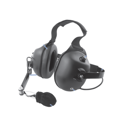 Auricular de Diadema / Cancelación Activa de Ruido NRR 23 dB / Dual Earmuff / Acero Inoxidable / UL-914 Resistente al Fuego