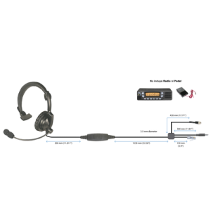 Auriculares con diadema metálica ajustable / Micrófono condensador con reducción de ruido / PTT en línea / Compatible con radios Icom