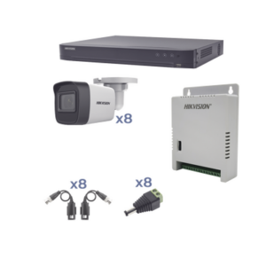 Kit TurboHD / DVR 8 Canales / 8 Cámaras Bala 2.8 mm / IR 30 m (98.4 ft) / Audio Bidireccional / Fuente 15 Vcc