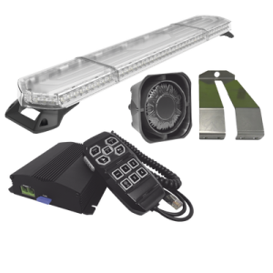 Kit de Sirena y Torreta LED / 48 pulgadas (1.2 m) / 96 LEDs / Ámbar / 124.5 dB / 12-24 VCD / SAE J845 / CISPR 25