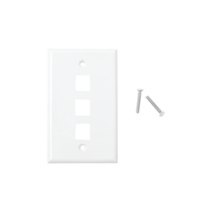 Placa de Pared / 3 Puertos Keystone / Vertical / Termoplástico UL94V-0 / 2.75'x4.52'