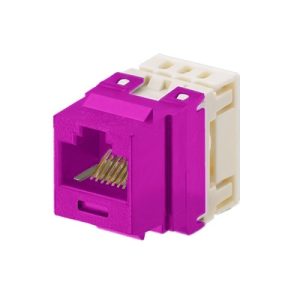 Conector Jack Keystone / Cat 5e / 110 Punchdown / 8P8C / 100 MHz / UTP / Violeta / 22-26 AWG