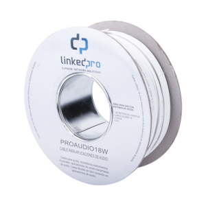 Bobina de Cable / Calibre 18 / 2 Conductores CCA / 152 m (498.7 ft) / FRNC / Blanco
