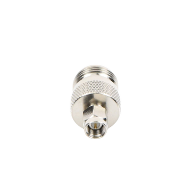 Adaptador RF Coaxial / SMA Macho a N Hembra / En Línea / Cuerpo Bronce Niquelado / Contacto Oro / Aislante Teflón - Image 4