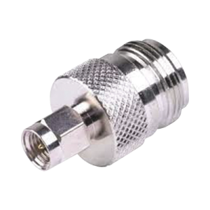 Adaptador RF Coaxial / SMA Macho a N Hembra / En Línea / Cuerpo Bronce Niquelado / Contacto Oro / Aislante Teflón