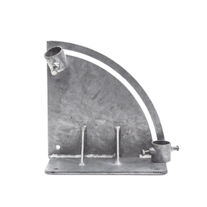 Base para Mástil con Ajuste de Ángulo / Acero Galvanizado en Caliente / Mástil 1" a 1-3/4" / Inclinación 0° a 60° / Tolerancia ±5 cm