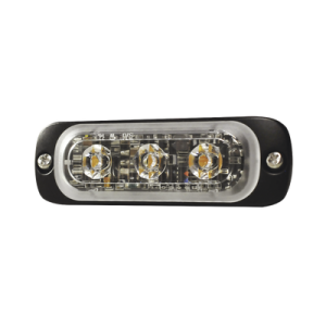 Luz Auxiliar LED / 3 LEDs Ámbar / Multivoltaje 12~24 VCD / 12 Patrones de Destello / IPX8 / SAE J595 Clase 1