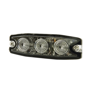 Luz Auxiliar de Advertencia / 3 LED / Ámbar / SAE Clase 1 / Multivoltaje 12~24 VCC / Perfil 6.6 mm (0.26") / Memoria No Volátil