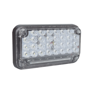 Luz de Advertencia LED / 66 LEDs / 7x4" / 12 VCC / 10 Patrones de Destello / Montaje Permanente / Color Claro
