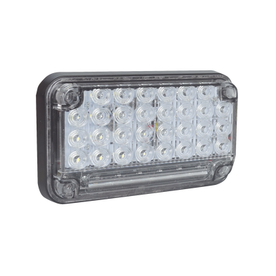 Luz de Advertencia LED / 66 LEDs / 7x4" / 12 VCC / 10 Patrones de Destello / Montaje Permanente / Color Claro
